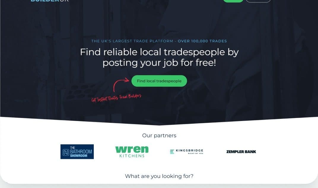 Book a Builder website