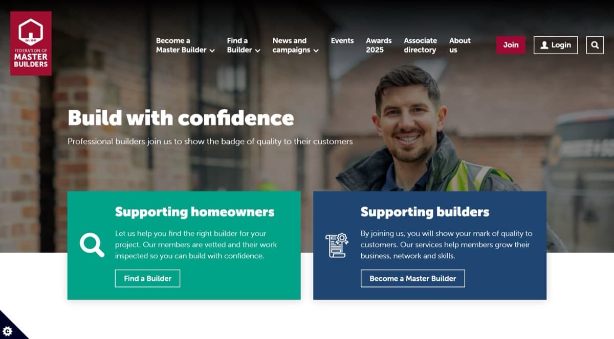 Federation of Master Builders website